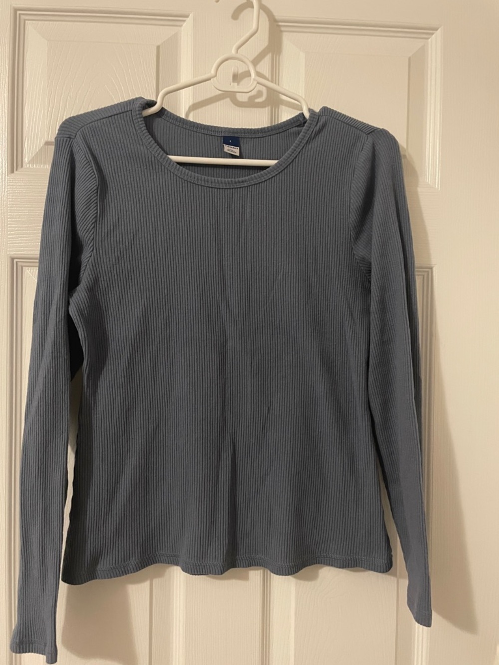 Old Navy Ribbed Long-Sleeve Top — Slate Blue